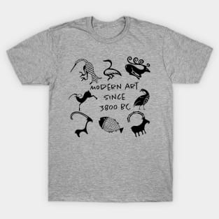 Archaic and Geometric Animal Motifs - Timeless Abstraction T-Shirt